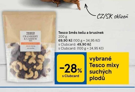 Tesco Směs kešu a brusinek