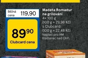 Madeta Romadur na grilování