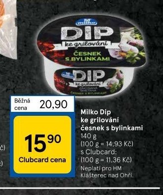 Milko Dip ke grilování česnek s bylinkami