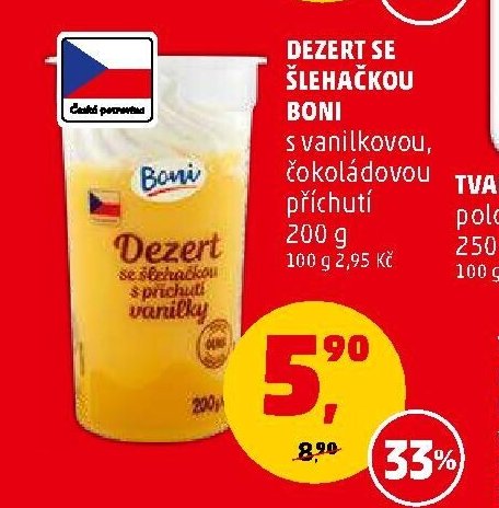 Dezert se šlehačkou Boni 200 g