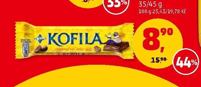 Tyčinky Orion Kofila, Kaštany, Banány v čokoládě 35/45 g