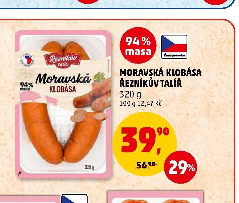 Moravská klobása Řezníkův talíř 320g