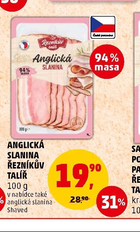 Anglická slanina Řezníkův talíř 100g