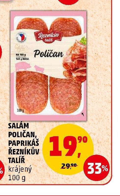 Salám Poličan Řezníkův talíř 100g