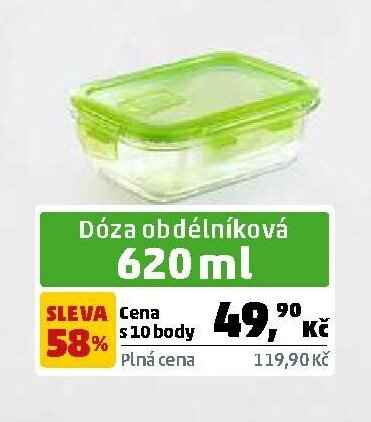 Dóza obdélníková 620 ml