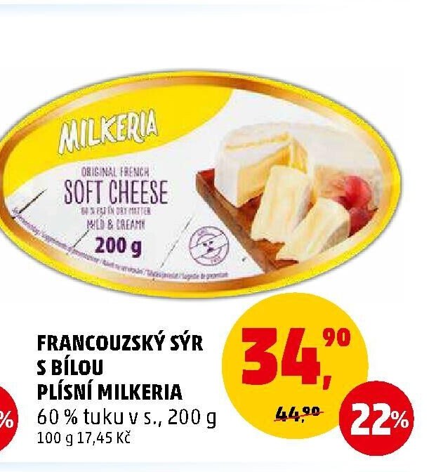 FRANCOUZSKÝ SÝR S BÍLOU PLÍSNÍ MILKERIA