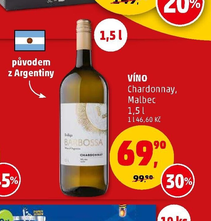VÍNO Chardonnay, Malbec 1,5l