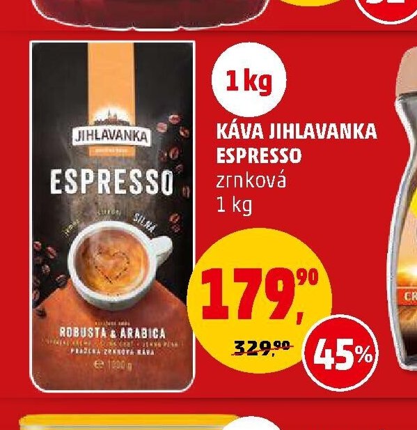 KÁVA JIHLAVANKA ESPRESSO zrnková 1kg