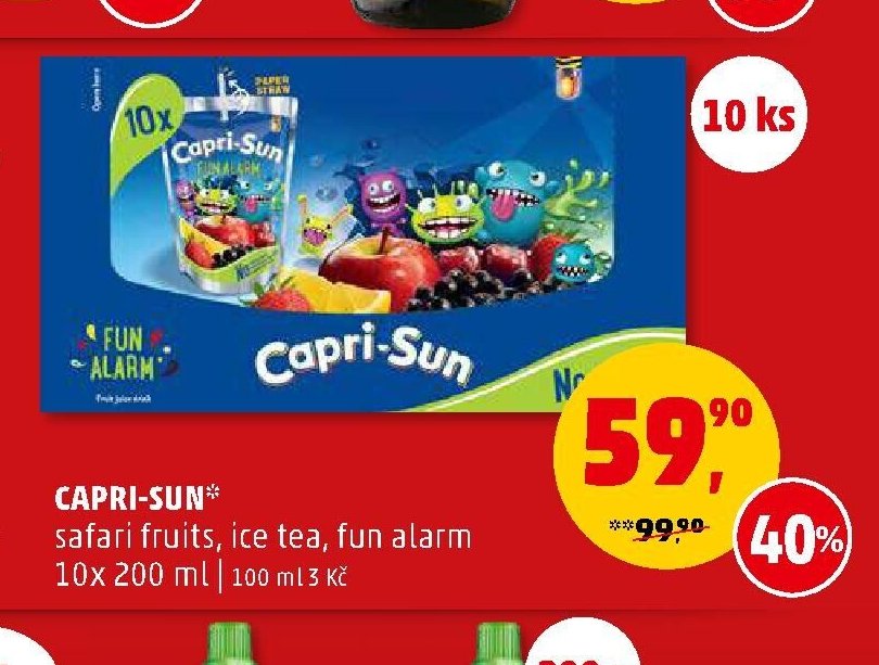 CAPRI-SUN safari fruits, ice tea, fun alarm 10x 200ml