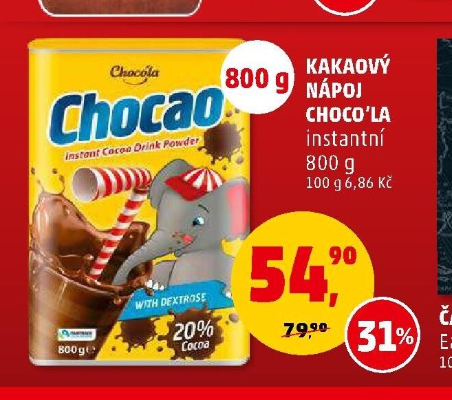 KAKAOVÝ NÁPOJ CHOCO'LA instantní 800g
