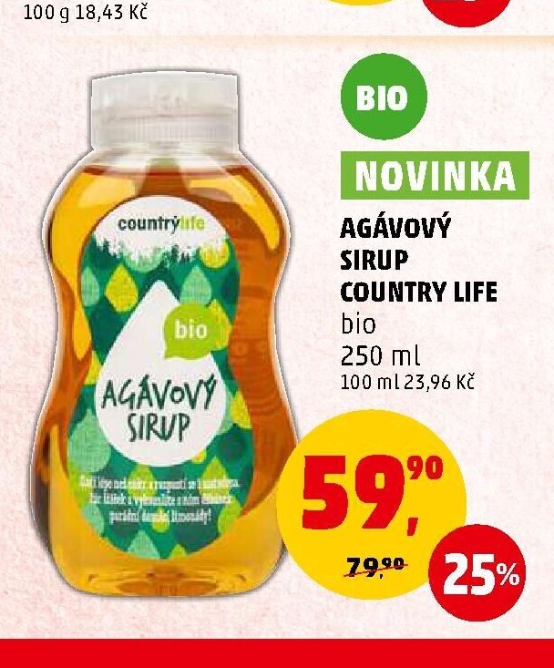 Agávový sirup Country Life