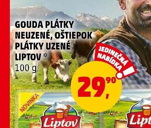 Gouda plátky neuzené, Oštiepok Liptov