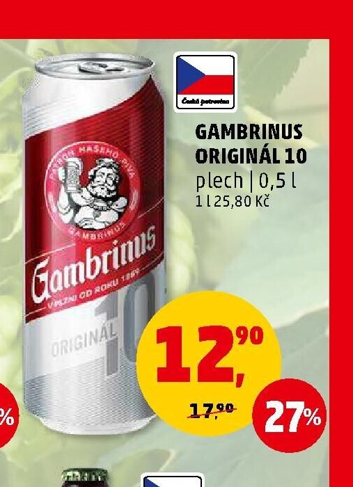 Gambrinus Originál 10 0,5 l