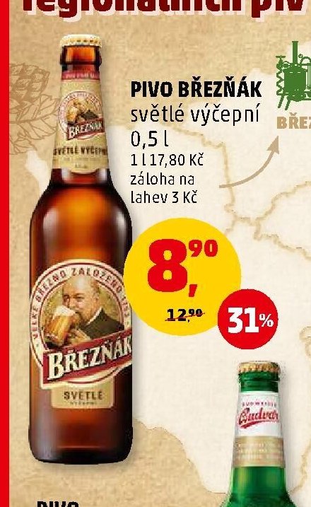 Pivo Březňák světlé výčepní 0,5 l