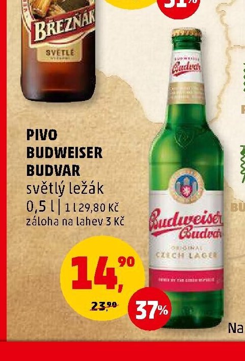 Pivo Budweiser Budvar světlý ležák 0,5 l