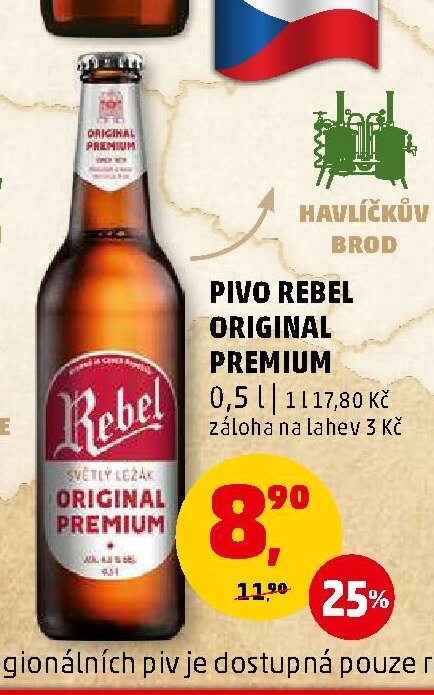 Pivo Rebel Original Premium 0,5 l