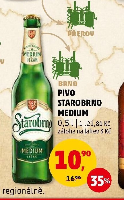 Brno pivo Starobrno Medium 0,5 l