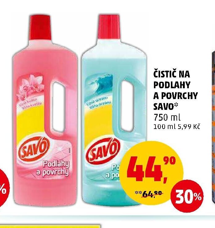 Čistič na podlahy a povrchy Savo 750 ml