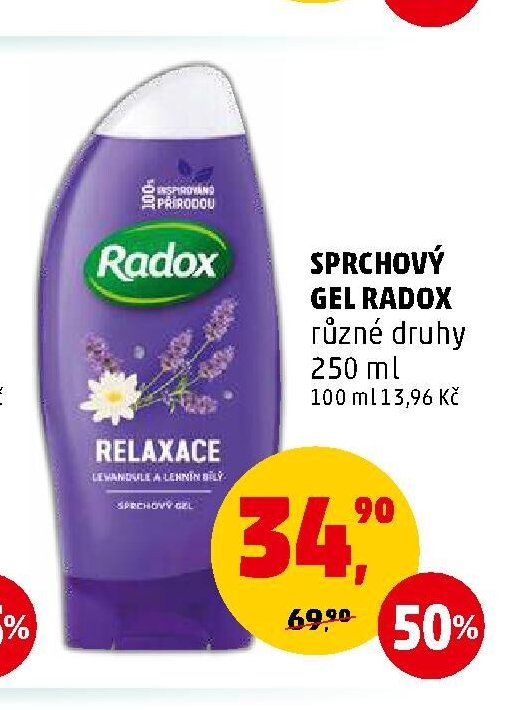 Sprchový gel Radox různé druhy 250 ml