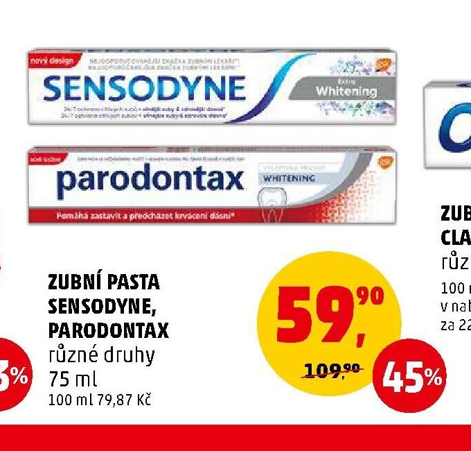 Zubní pasta Sensodyne, Parodontax různé druhy 75 ml