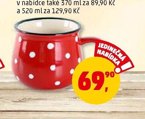 HRNEK 230 ML ČERVENÝ S BÍLÝMI PUNTÍKY