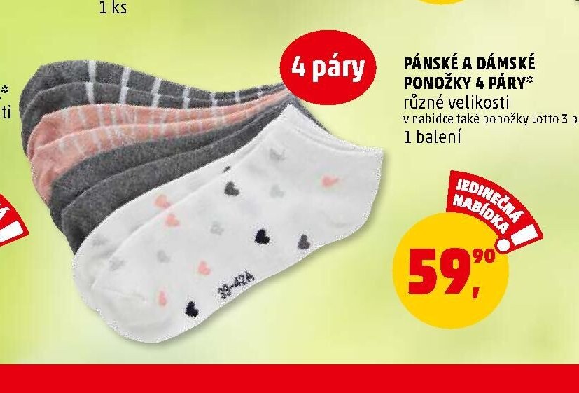 PÁNSKÉ A DÁMSKÉ PONOŽKY 4 PÁRY