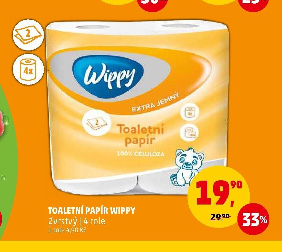 TOALETNÍ PAPÍR WIPPY 2vrstvý | 4 role