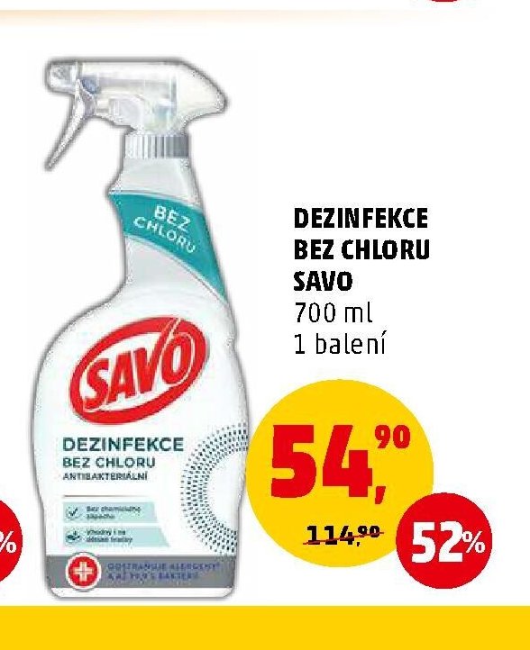 DEZINFEKCE BEZ CHLORU SAVO