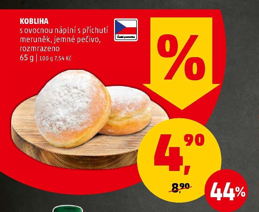 KOBLIHA s ovocnou náplní s příchutí meruněk