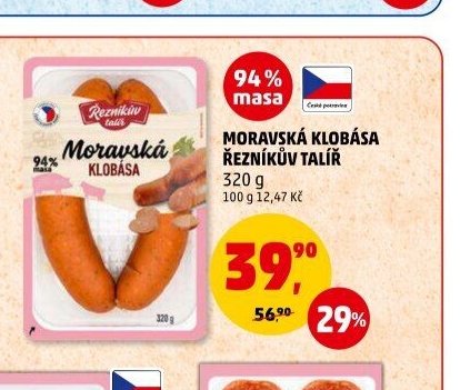 Moravská klobása Řezníkův talíř