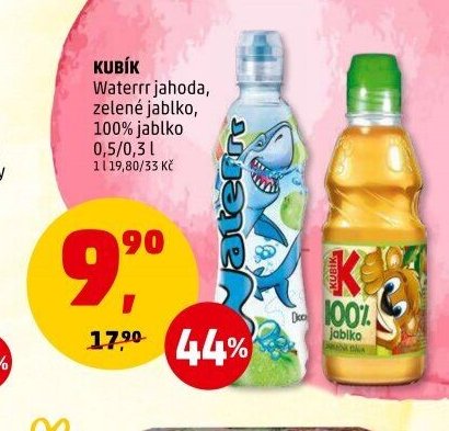 KUBÍK Waterrr jahoda, zelené jablko