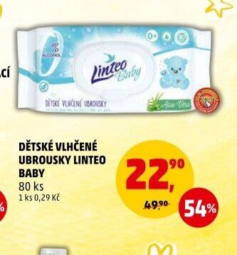 DĚTSKÉ VLHČENÉ UBROUSKY LINTEO BABY