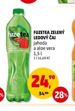 FUZETEA ZELENÝ LEDOVÝ ČAJ jahoda a aloe vera 1,5 l