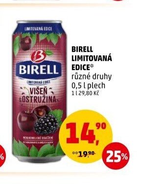 BIRELL LIMITOVANÁ EDICE višně a ostružina 0,5 l plech