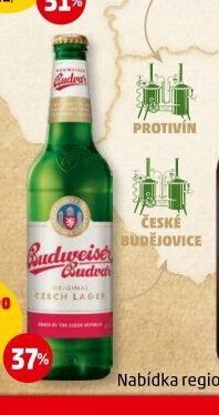 PIVO BUDWEISER BUDVAR světlý ležák
