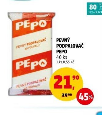 Pevný podpalovač Pepo 40 ks