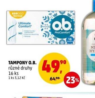 Tampony O.B. různé druhy 16 ks