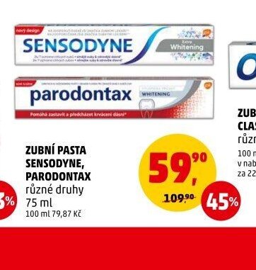 Zubní pasta Sensodyne, Parodontax různé druhy 75 ml