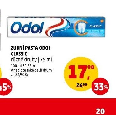 Zubní pasta Odol Classic různé druhy 75 ml