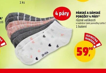 PÁNSKÉ A DÁMSKÉ PONOŽKY 4 PÁRY
