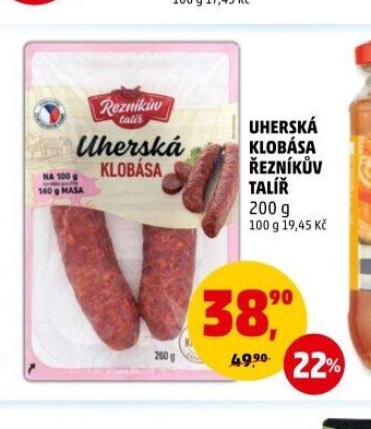 UHERSKÁ KLOBÁSA ŘEZNÍKŮV TALÍŘ 200 g
