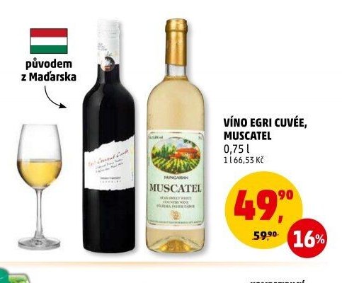 VÍNO EGRI CUVÉE, MUSCATEL 0,75 l