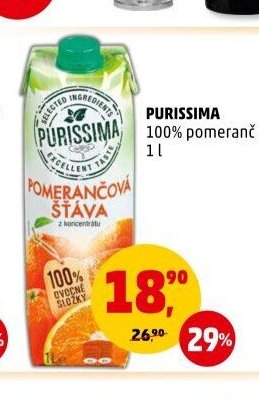 PURISSIMA 100% pomeranč 1 l