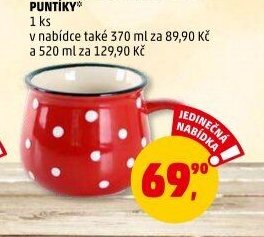 Hrnec 230 ml červený s bílými puntíky
