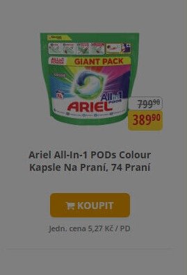 Ariel All-In-1 PODs Colour Kapsle Na Praní, 74 Praní