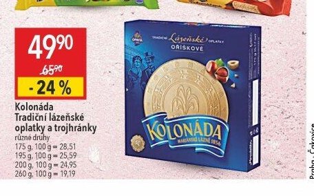 Kolonáda Tradiční lázeňské oplatky a trojhránky