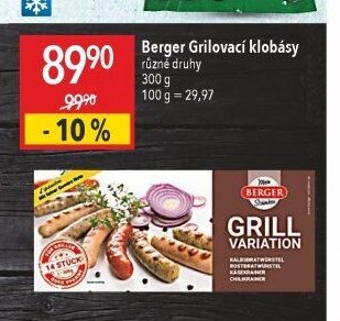 Berger Grilovací klobásy