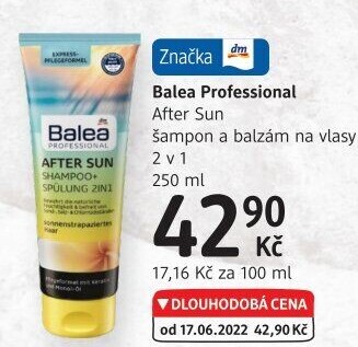 Ochranný šampon a balzám 2v1 After Sun Balea Professional