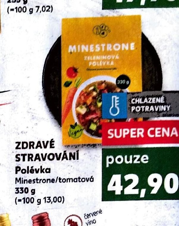 Zdravé stravování Polévka Minestrone/tomatová