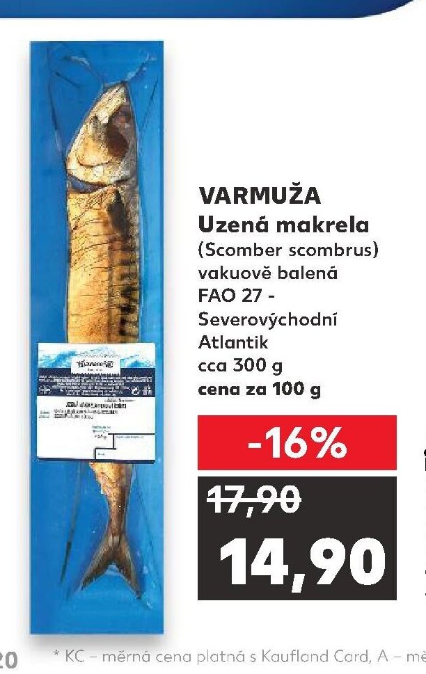 VARMUŽA Uzená makrela 300 g